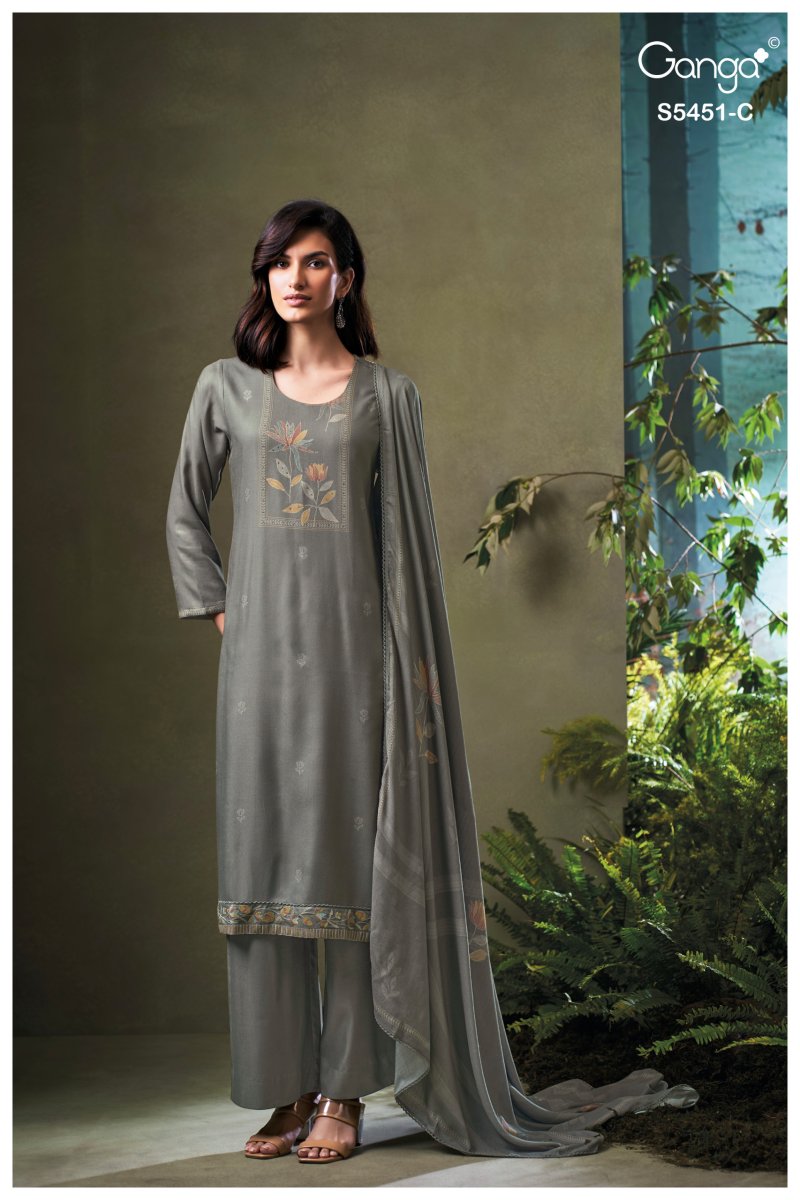 Nasreen 5451 By Ganga Wool Pashmina Salwar Kameez